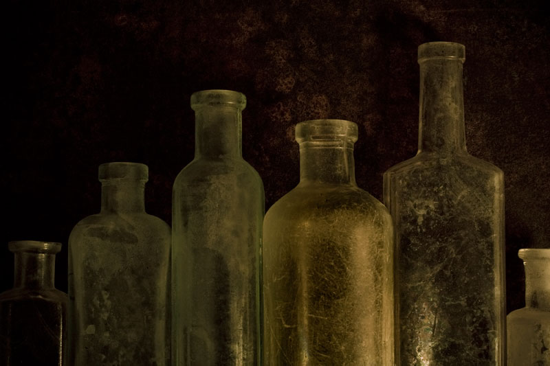 Six Old Bottles in a Row (Row and Number Series)