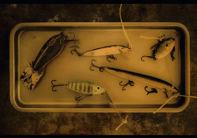 Five Lures on a Tray